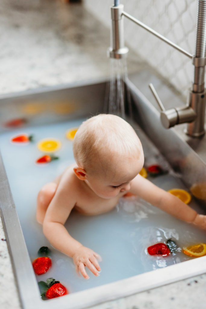 Colorado Family Photographer, Fruit Bath, In Home Fruit Bath, Colorado Milestone session, in home sessions, Fruit bath, milestone photos, Colorado Fruit bath, Milestone Photography, Portrait Photography, Fruit Bath Ideas, Fruit Bath Guide, Fruit Bath Inspiration, Farm house inspiration, Farm house, How to do a Fruit bath, Farmhouse, Farm house kitchen, Kids Portraits, Milestone photo ideas, Fruit bath ideas, Colorado Lifestyle photographer, Lifestyle photography, 