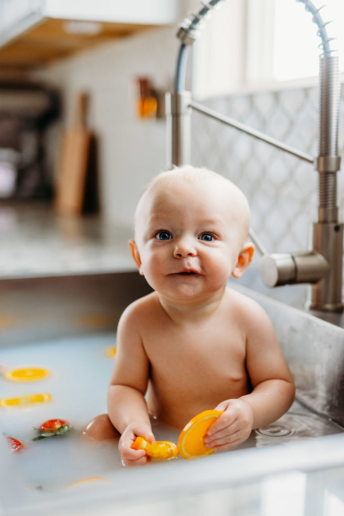 Colorado Family Photographer, Fruit Bath, In Home Fruit Bath, Colorado Milestone session, in home sessions, Fruit bath, milestone photos, Colorado Fruit bath, Milestone Photography, Portrait Photography, Fruit Bath Ideas, Fruit Bath Guide, Fruit Bath Inspiration, Farm house inspiration, Farm house, How to do a Fruit bath, Farmhouse, Farm house kitchen, Kids Portraits, Milestone photo ideas, Fruit bath ideas, Colorado Lifestyle photographer, Lifestyle photography, 