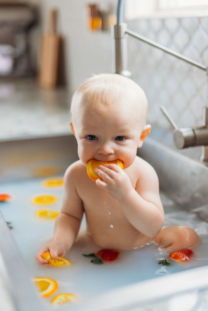 Colorado Family Photographer, Fruit Bath, In Home Fruit Bath, Colorado Milestone session, in home sessions, Fruit bath, milestone photos, Colorado Fruit bath, Milestone Photography, Portrait Photography, Fruit Bath Ideas, Fruit Bath Guide, Fruit Bath Inspiration, Farm house inspiration, Farm house, How to do a Fruit bath, Farmhouse, Farm house kitchen, Kids Portraits, Milestone photo ideas, Fruit bath ideas, Colorado Lifestyle photographer, Lifestyle photography, Baby photo ideas,