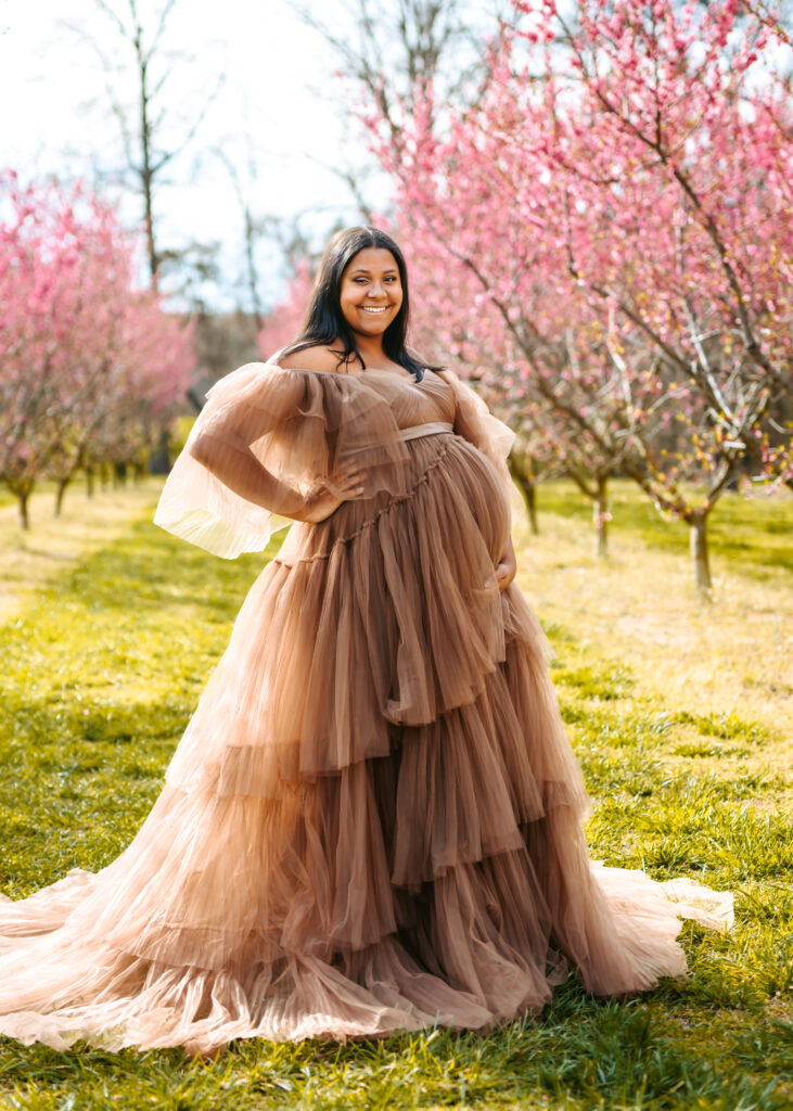 Stunning Peach Bloom Maternity Portraits at Millstone Creek Orchard by RattTrap Artistry 