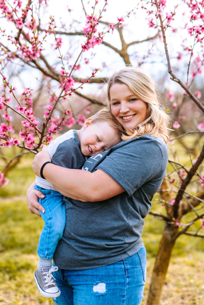 Motherhood Mini's, North Carolina Photographer, Motherhood Sessions, Springs Mini's, Peach Bloom Mini's, Millstone Creek Orchard, North Carolina Family Photographer, Motherhood, Spring Photo ideas, Motherhood sessions, mothers day photos, mothers day photo ideas, spring time, Motherhood Inspiration, Mommy & me Photo ideas, Motherhood photo ideas, Peach Blossoms, 