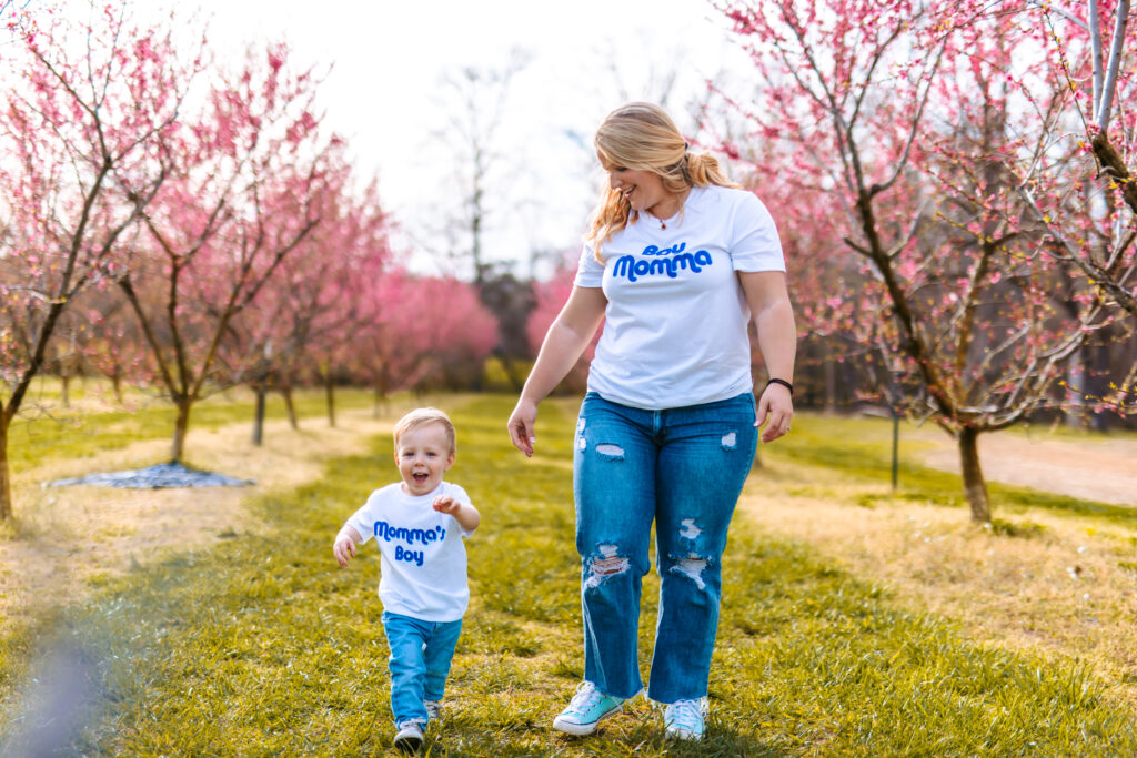 Motherhood Mini's, North Carolina Photographer, Motherhood Sessions, Springs Mini's, Peach Bloom Mini's, Millstone Creek Orchard, North Carolina Family Photographer, Motherhood, Spring Photo ideas, Motherhood sessions, mothers day photos, mothers day photo ideas, spring time, Motherhood Inspiration, Mommy & me Photo ideas, Motherhood photo ideas, Peach Blossoms, 