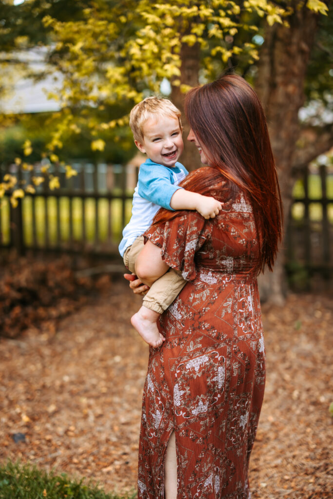 Mom and her son, at home family photos session in High Points, North Carolina 